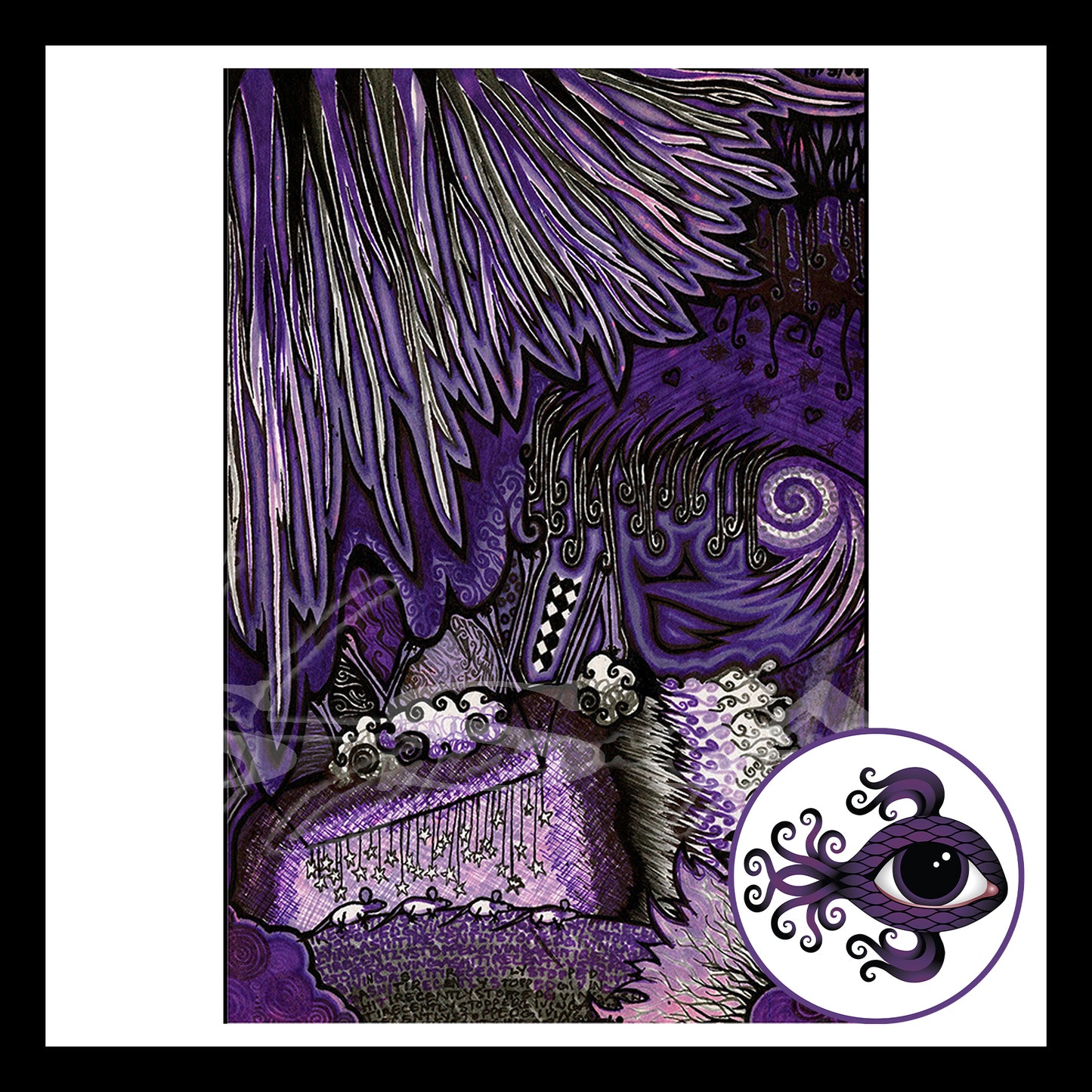 Abstract Purple - Print of Original Pen & Ink Drawing