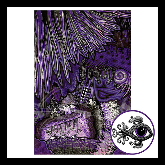 Abstract Purple - Print of Original Pen & Ink Drawing