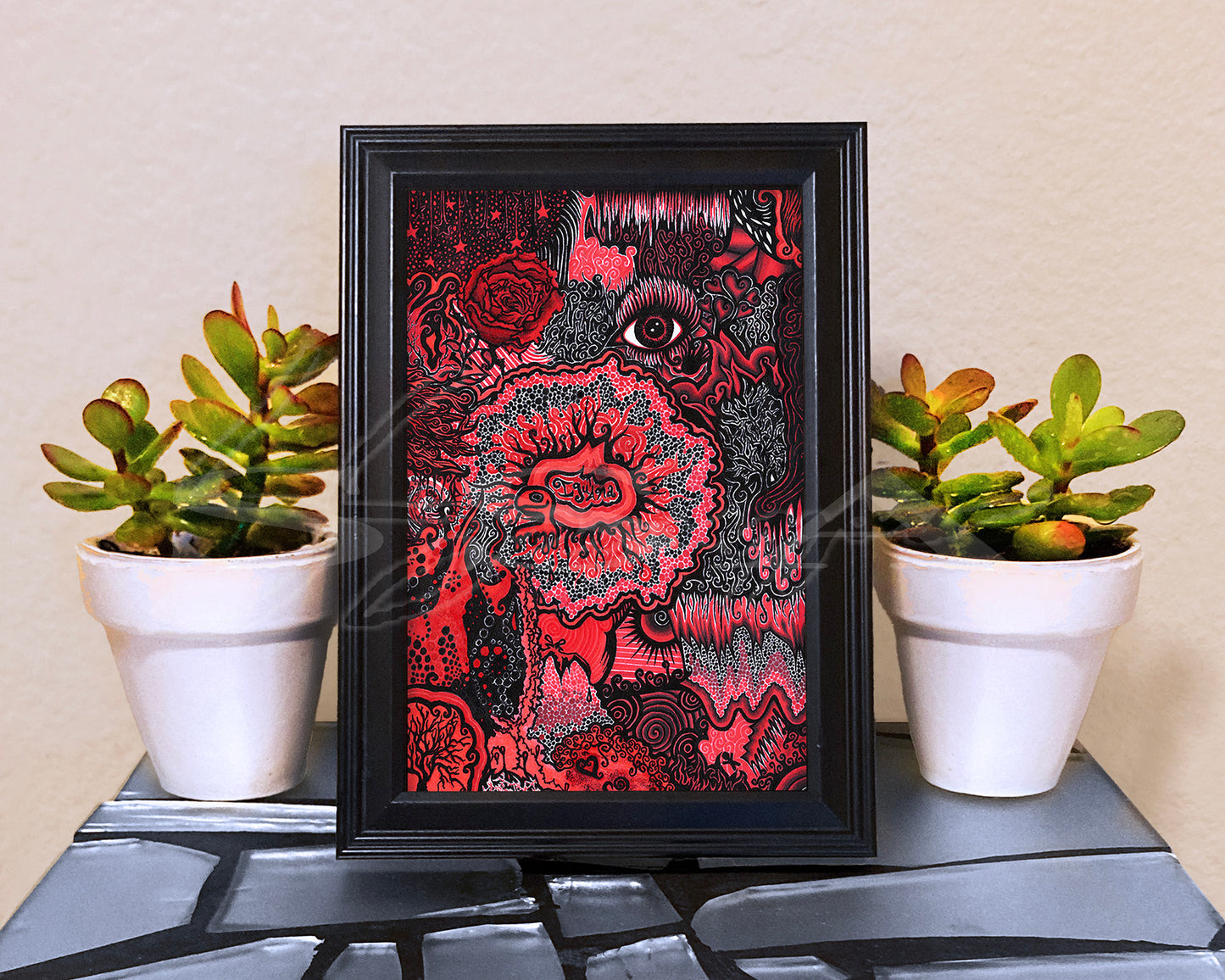Abstract Red - Print of Original Pen & Ink Drawing