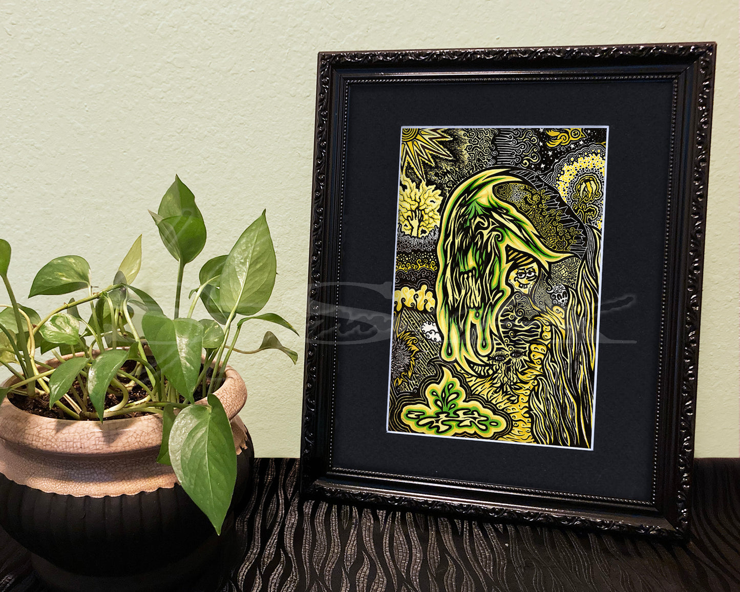 Abstract Yellow - Print of Original Pen & Ink Drawing