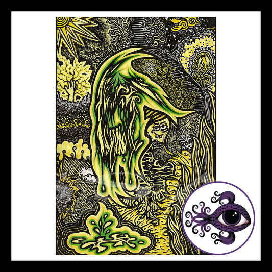 Abstract Yellow - Print of Original Pen & Ink Drawing