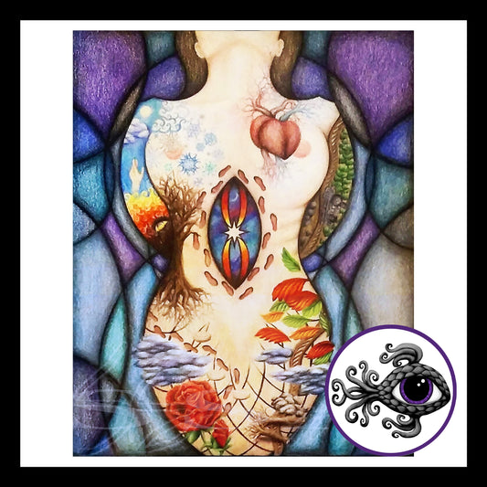 Abusing Of The Rib - Print of Original Colored Pencil Drawing