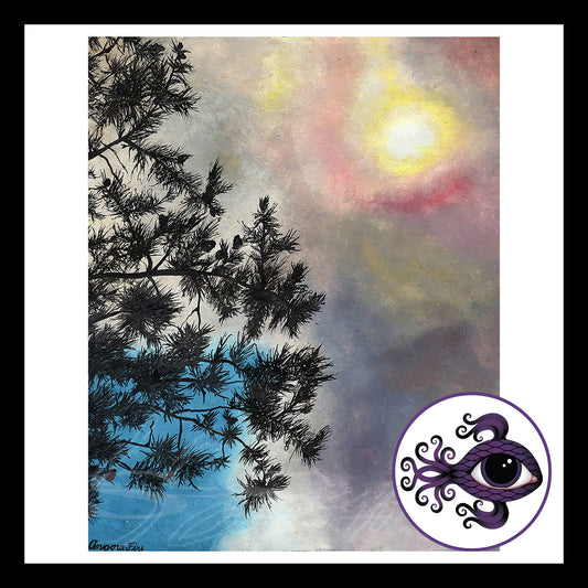Angora Fire - Print of Original Gouache Painting
