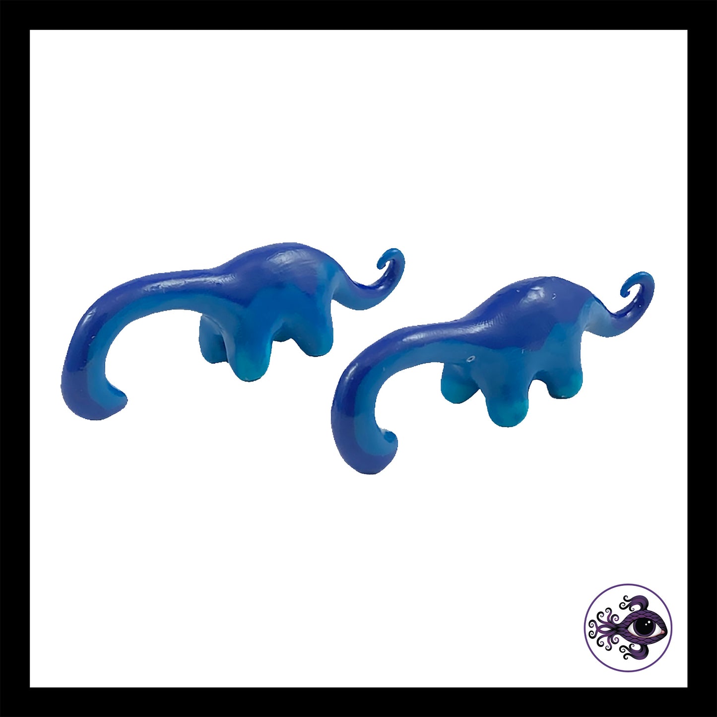 Dinosaurs - 0g 8mm Blue - Handmade Clay Gauge Earrings
