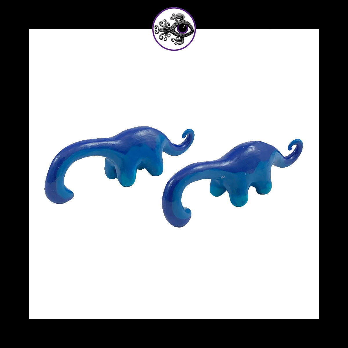 Dinosaurs - 0g 8mm Blue - Handmade Clay Gauge Earrings