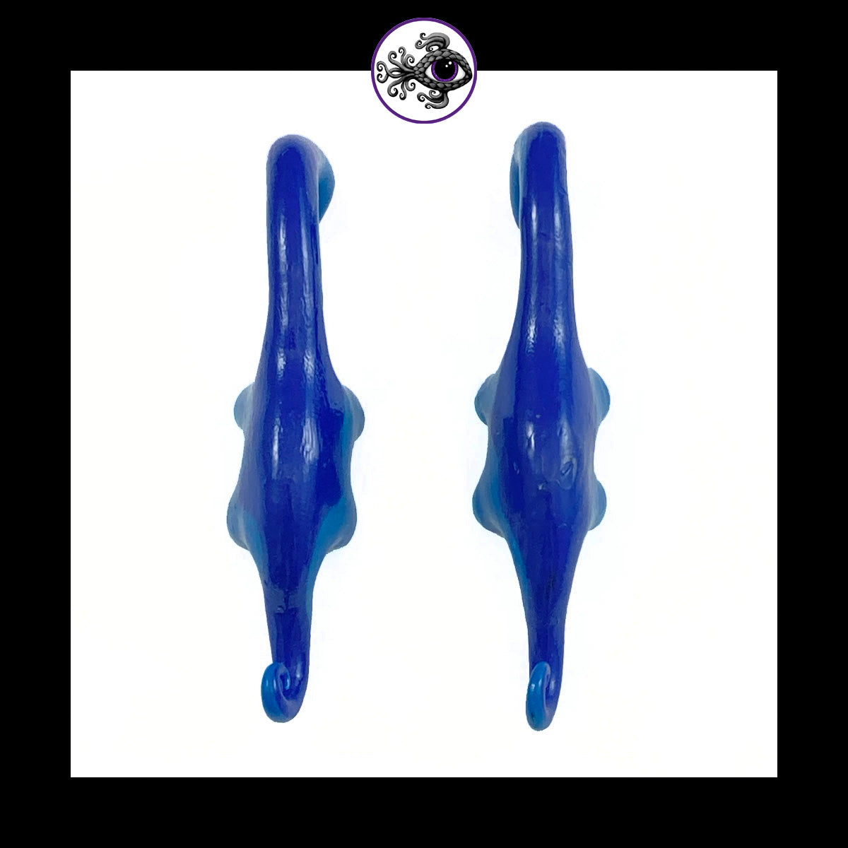 Dinosaurs - 0g 8mm Blue - Handmade Clay Gauge Earrings