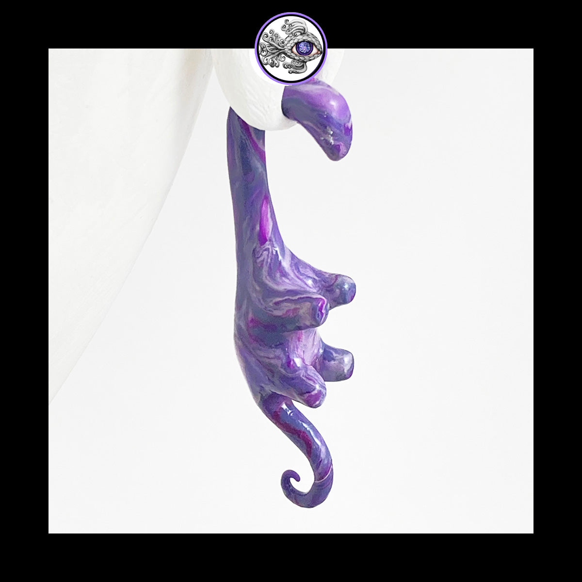 Dinosaurs - 1g 7mm Purple Swirl - Handmade Clay Gauge Earrings