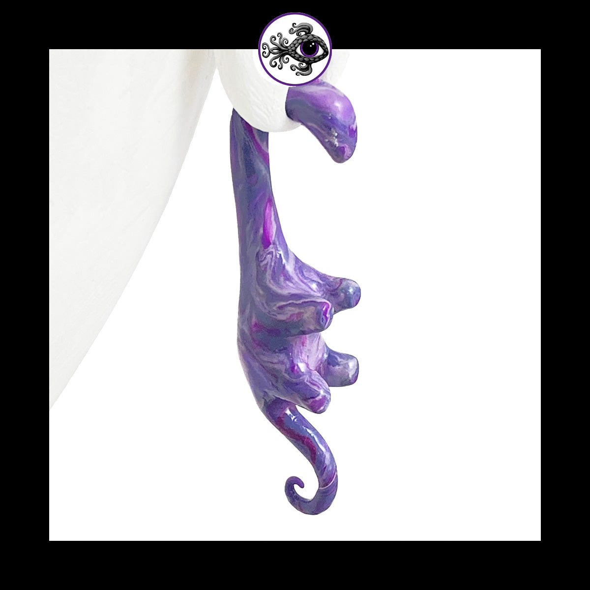 Dinosaurs - 1g 7mm Purple Swirl - Handmade Clay Gauge Earrings