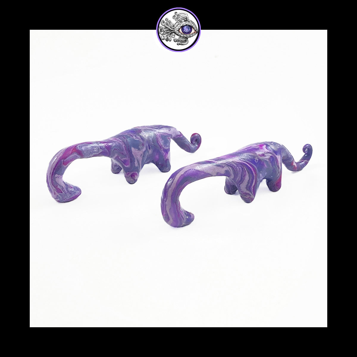 Dinosaurs - 1g 7mm Purple Swirl - Handmade Clay Gauge Earrings