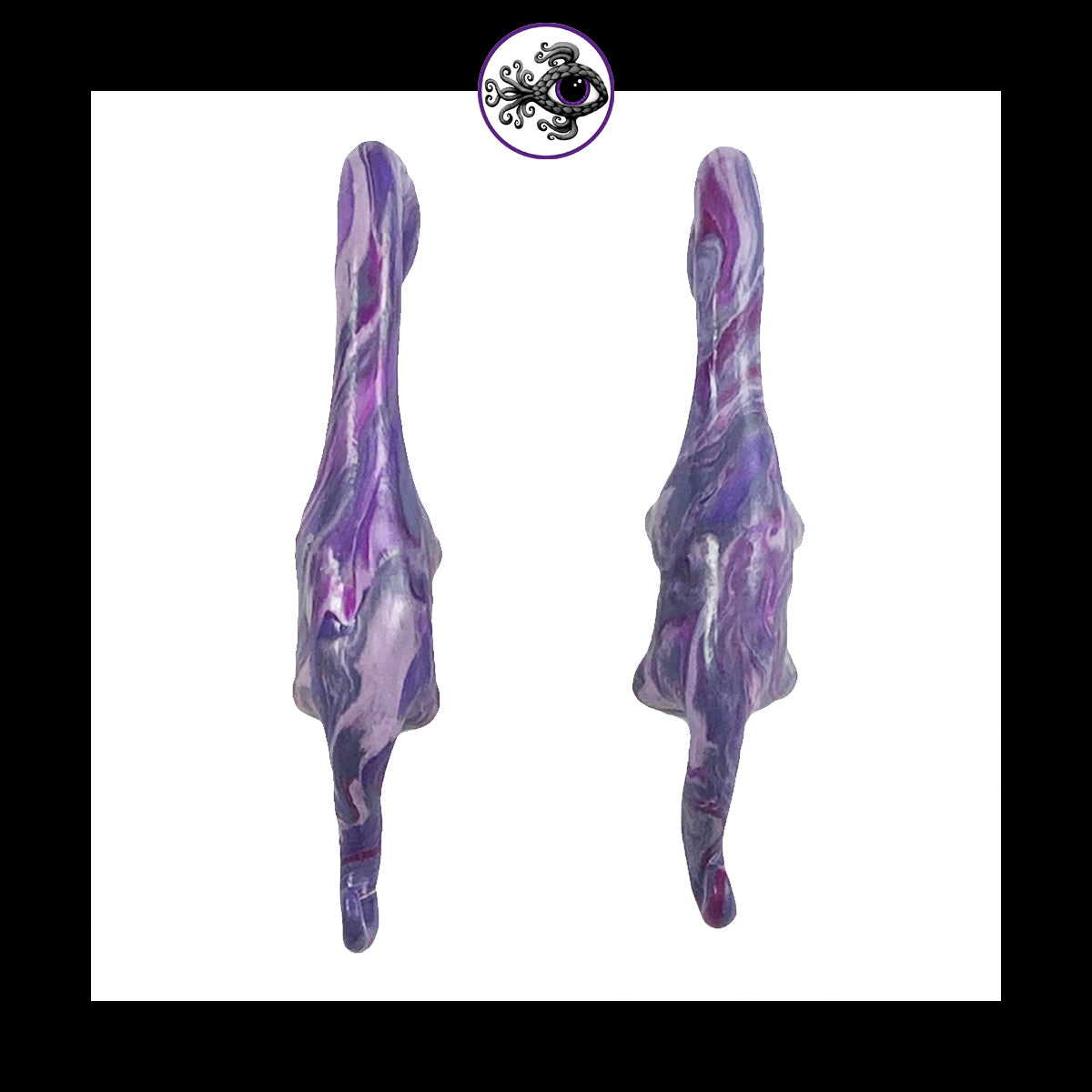 Dinosaurs - 1g 7mm Purple Swirl - Handmade Clay Gauge Earrings