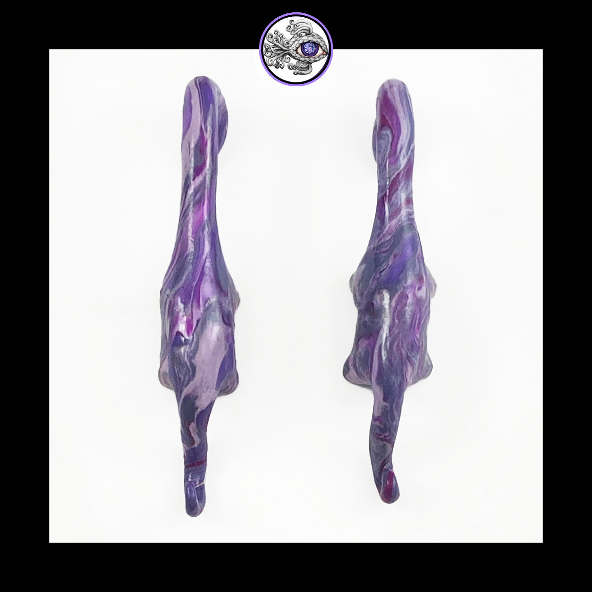 Dinosaurs - 1g 7mm Purple Swirl - Handmade Clay Gauge Earrings