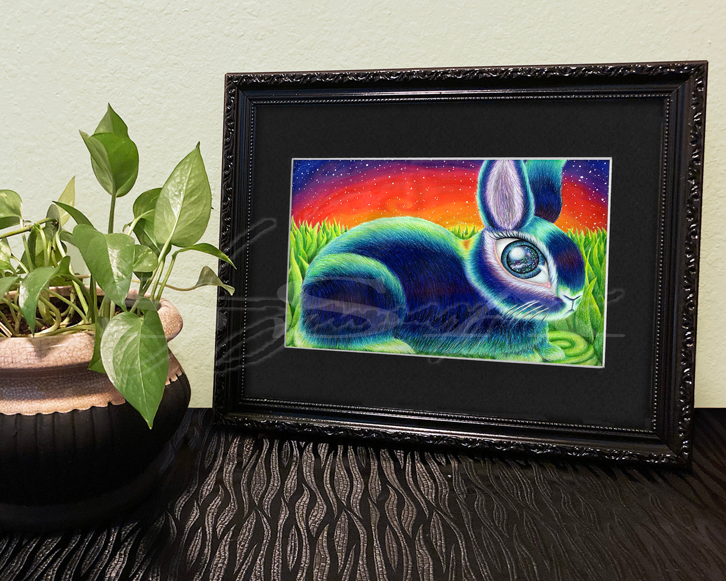 Bunneye - Print of Original Colored Pencil Drawing