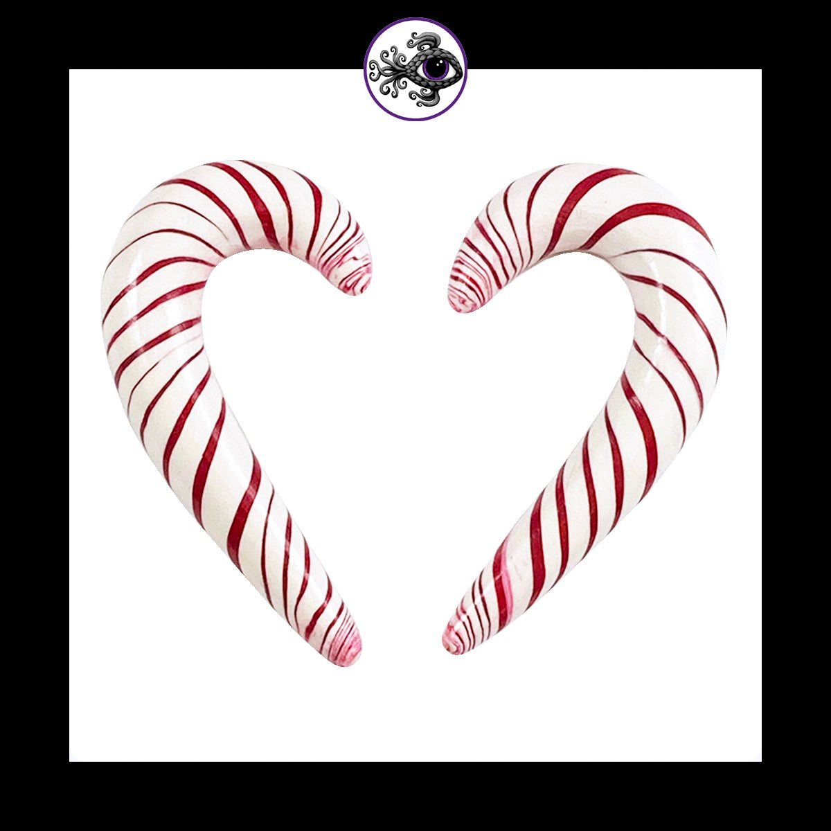 Candy Canes - 00g 9mm - Handmade Clay Gauge Earrings