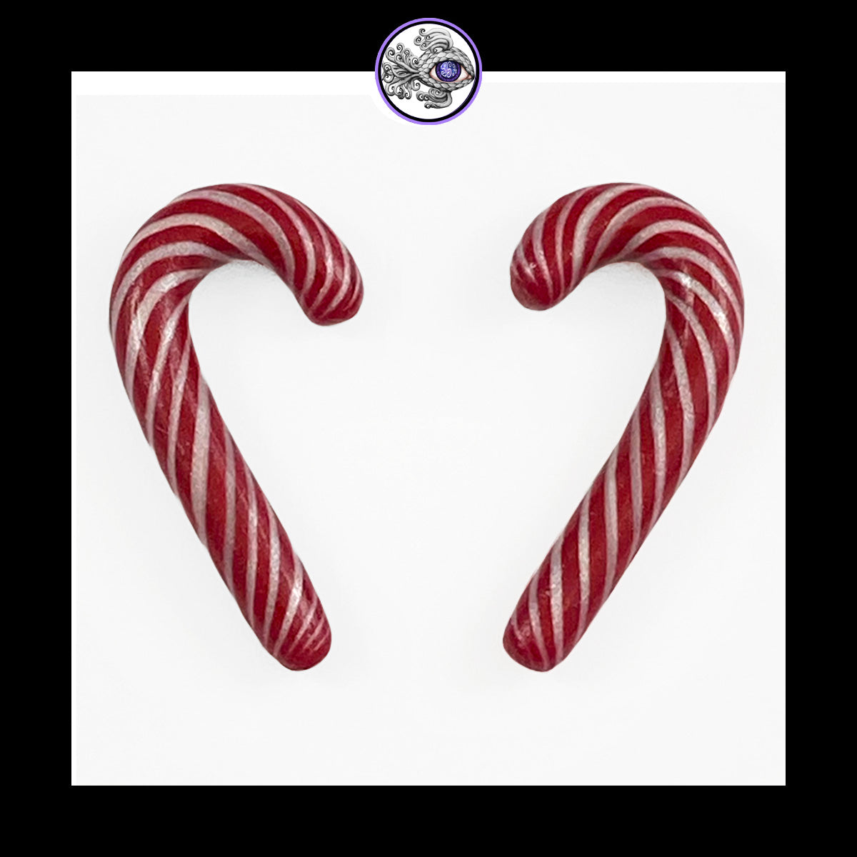 Candy Canes -  4g 5mm - Handmade Clay Gauge Earrings