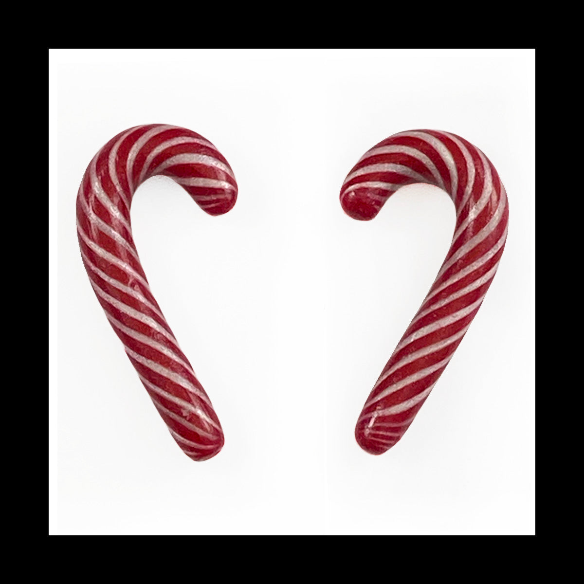 Candy Canes - 4g 5mm - Handmade Clay Gauge Earrings