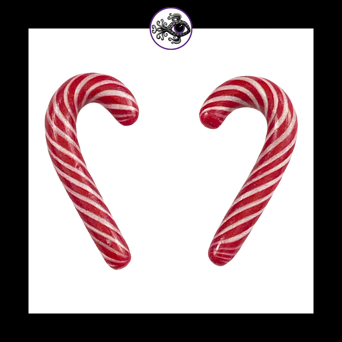 Candy Canes -  4g 5mm - Handmade Clay Gauge Earrings