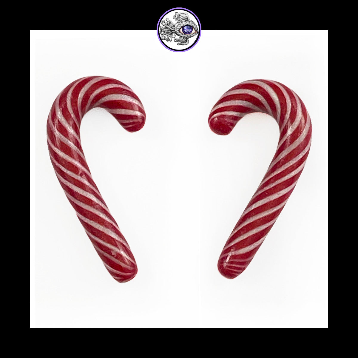 Candy Canes -  4g 5mm - Handmade Clay Gauge Earrings