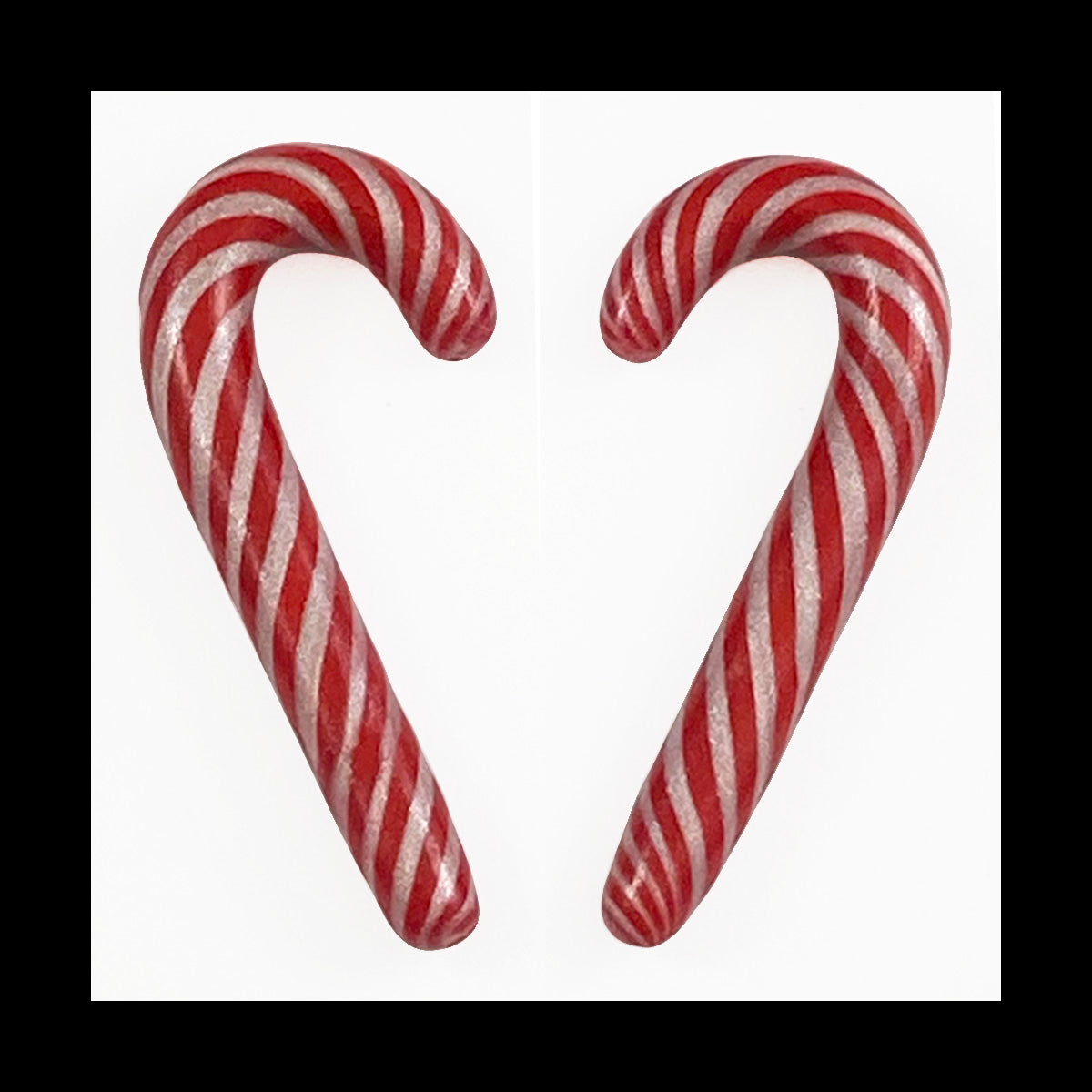 Candy Canes - 4g 5mm - Handmade Clay Gauge Earrings