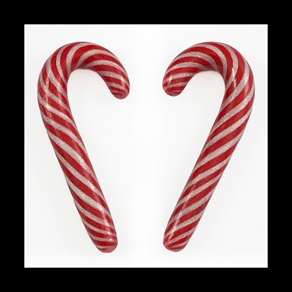 Candy Canes - 4g 5mm - Handmade Clay Gauge Earrings