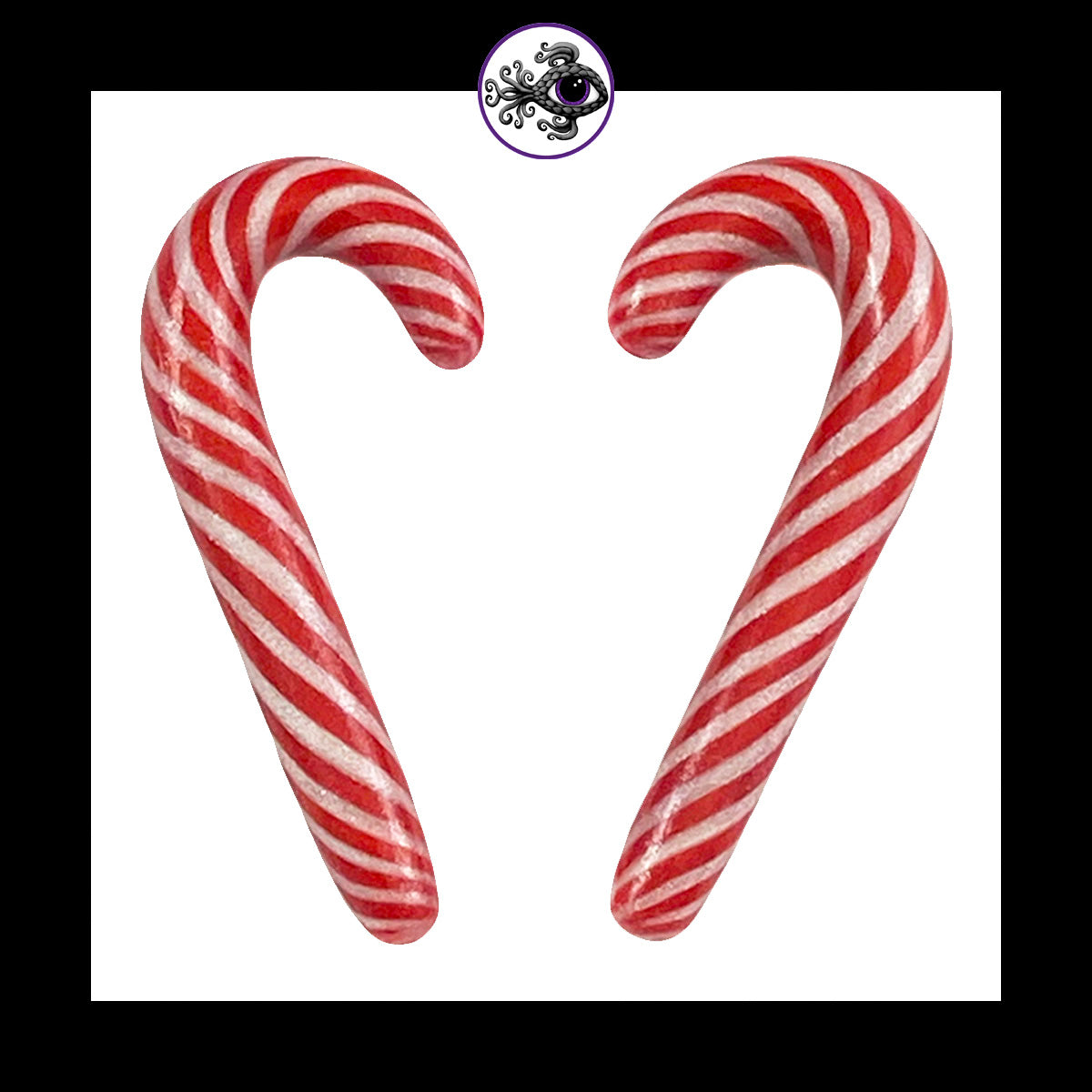 Candy Canes -  4g 5mm - Handmade Clay Gauge Earrings