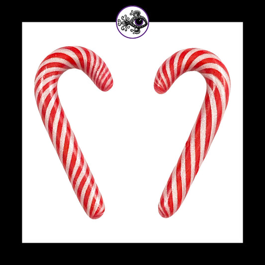 Candy Canes -  4g 5mm - Handmade Clay Gauge Earrings