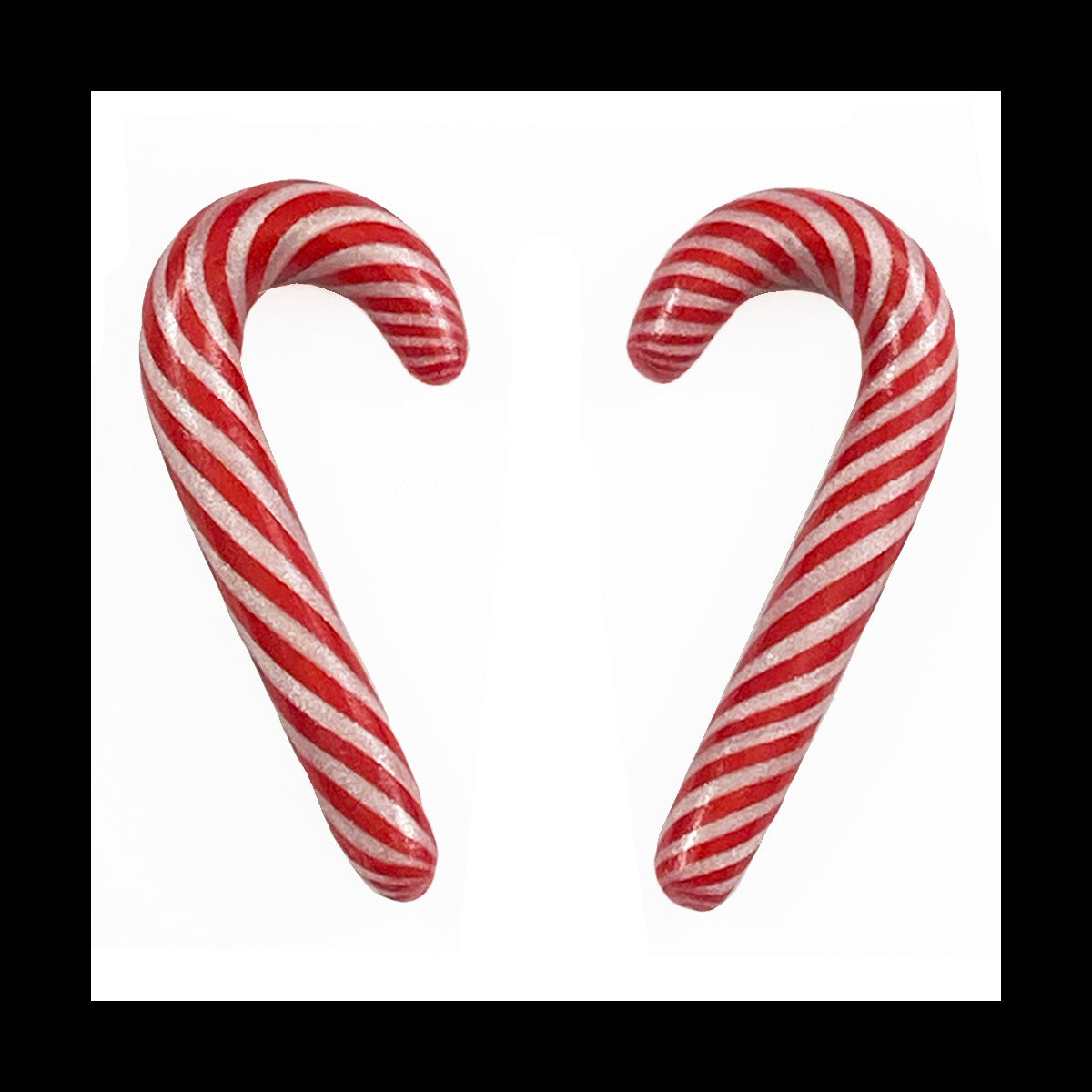 Candy Canes - 4g 5mm - Handmade Clay Gauge Earrings