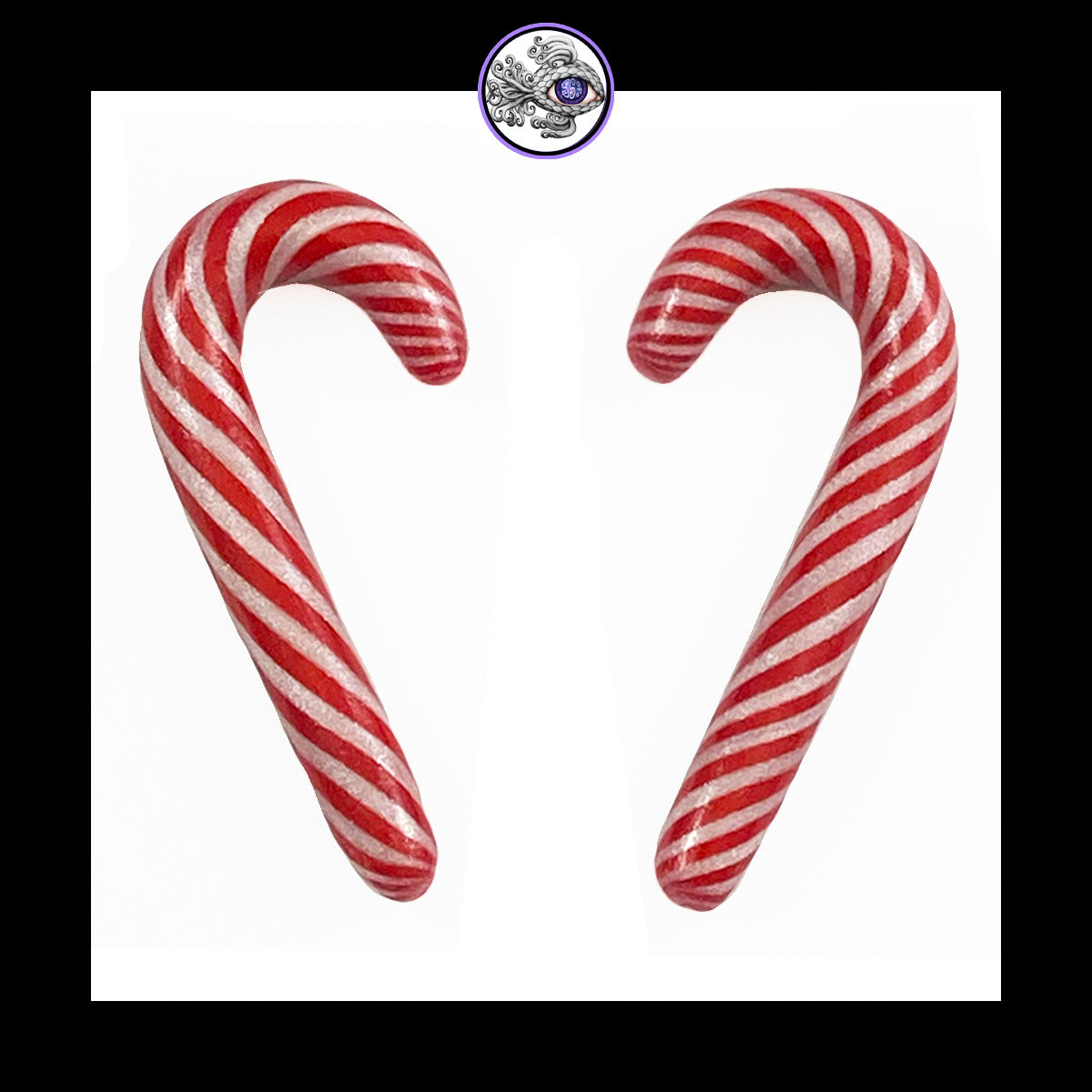 Candy Canes -  4g 5mm - Handmade Clay Gauge Earrings