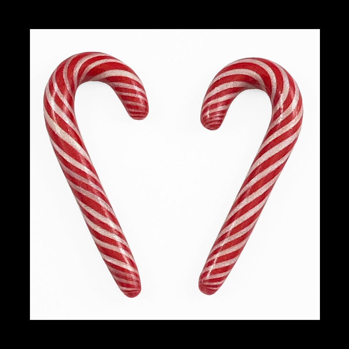 Candy Canes - 2g 6mm - Handmade Clay Gauge Earrings