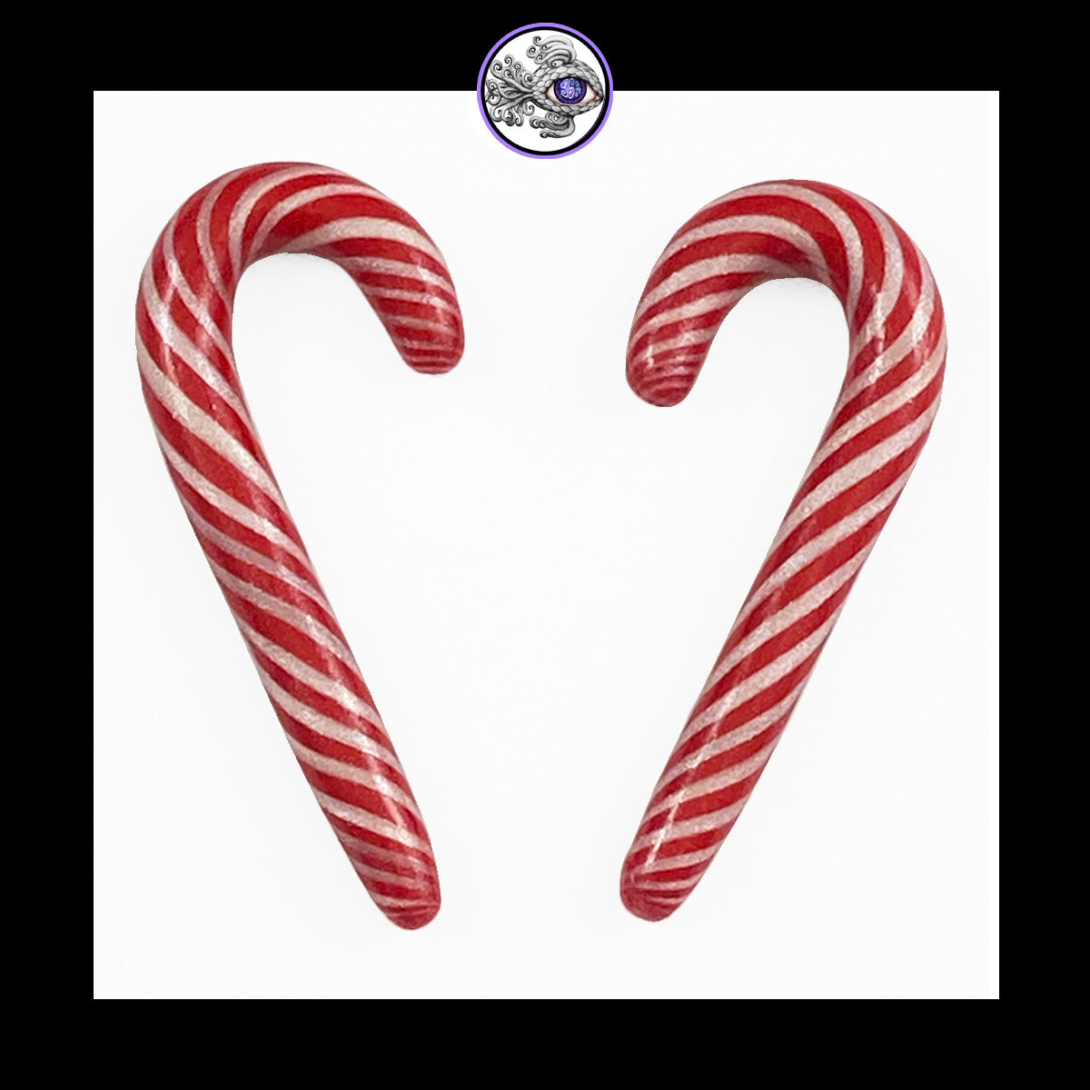 Candy Canes -  2g 6mm - Handmade Clay Gauge Earrings