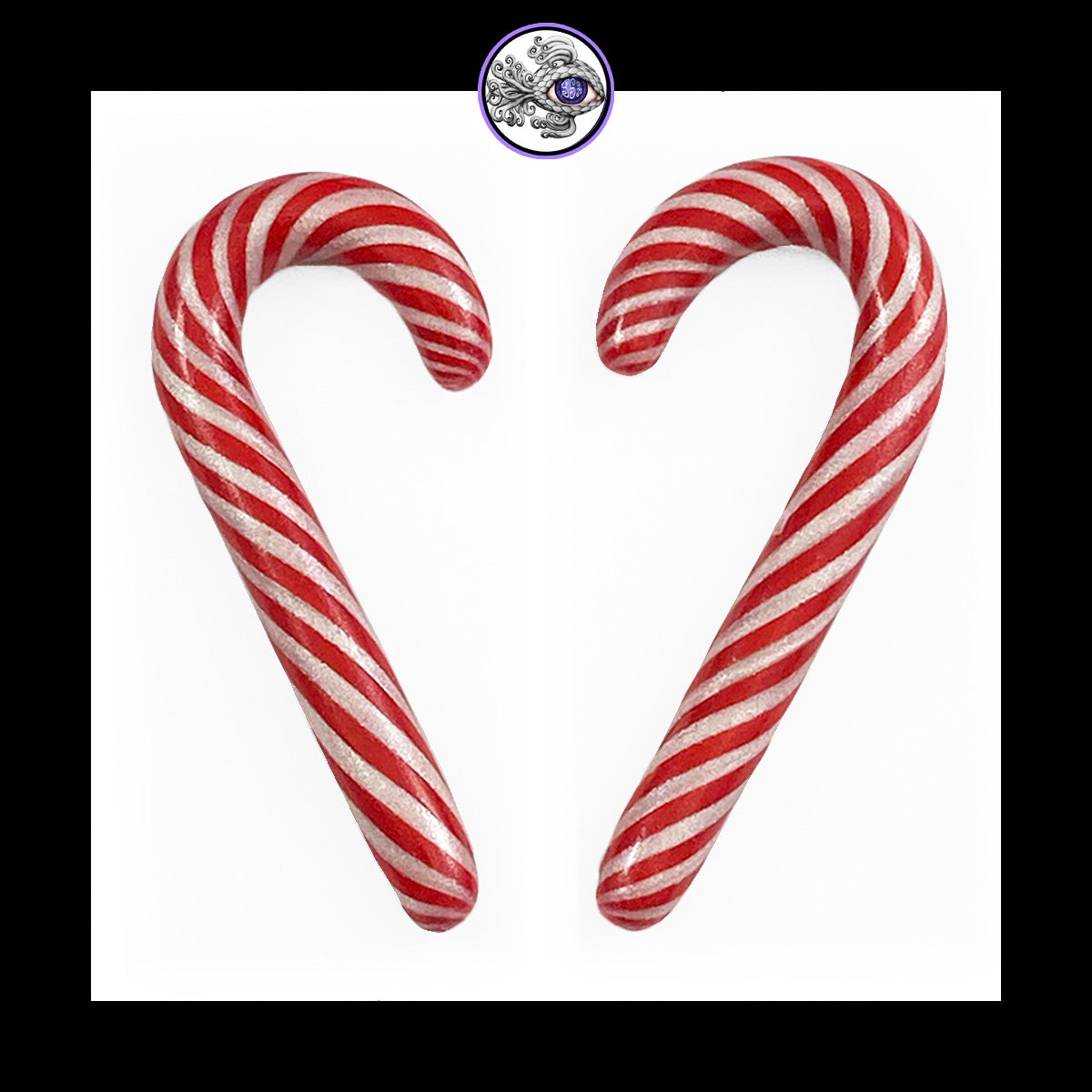 Candy Canes -  1g 7mm - Handmade Clay Gauge Earrings