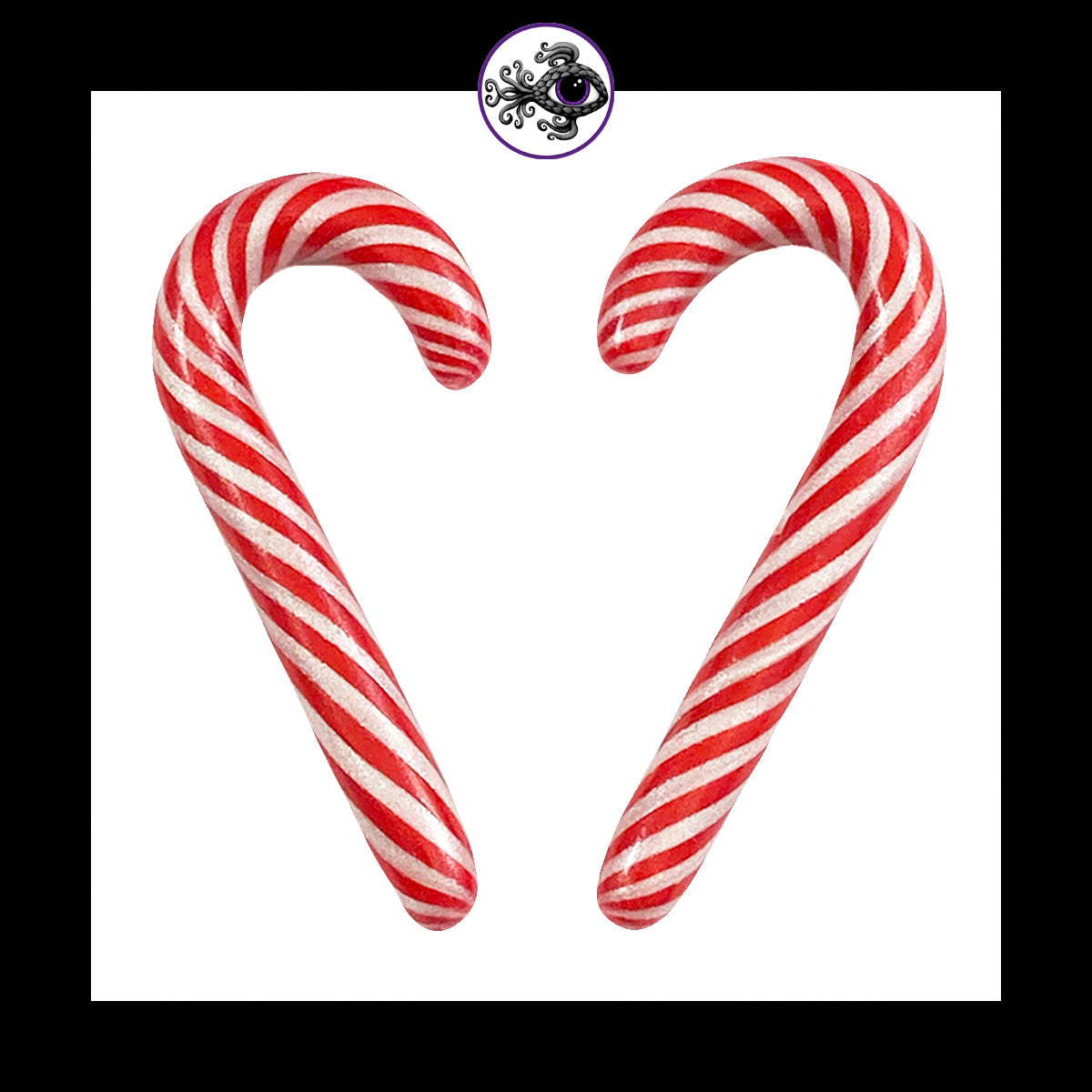 Candy Canes -  1g 7mm - Handmade Clay Gauge Earrings