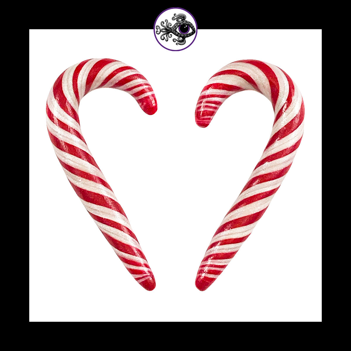 Candy Canes -  1g 7mm - Handmade Clay Gauge Earrings
