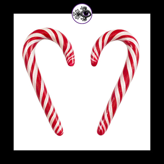 Candy Canes -  1g 7mm - Handmade Clay Gauge Earrings