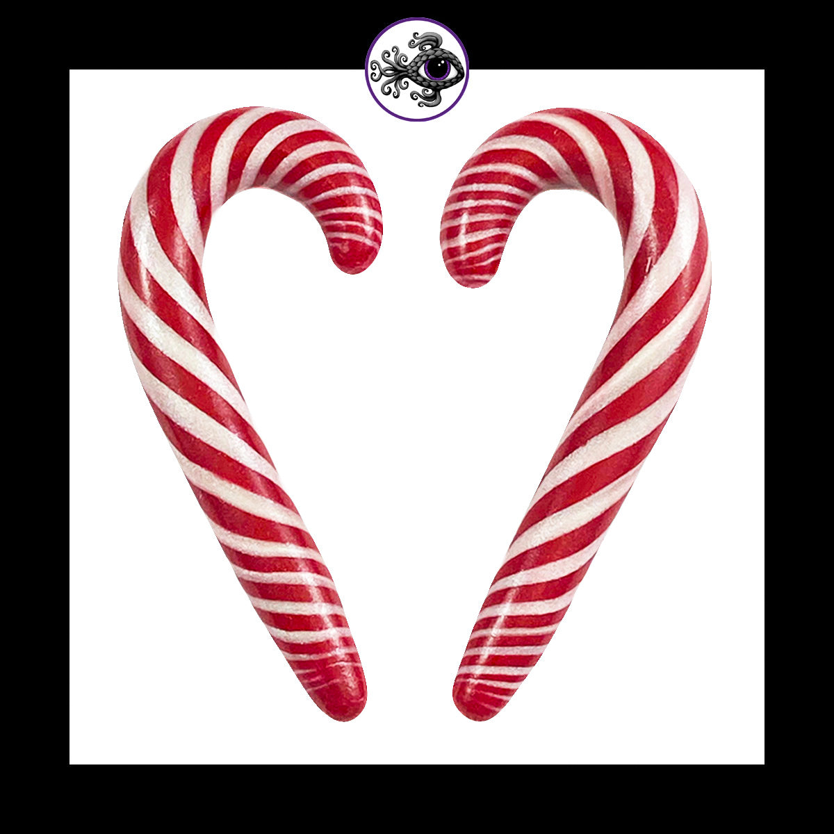 Candy Canes - 0g 8mm - Handmade Clay Gauge Earrings