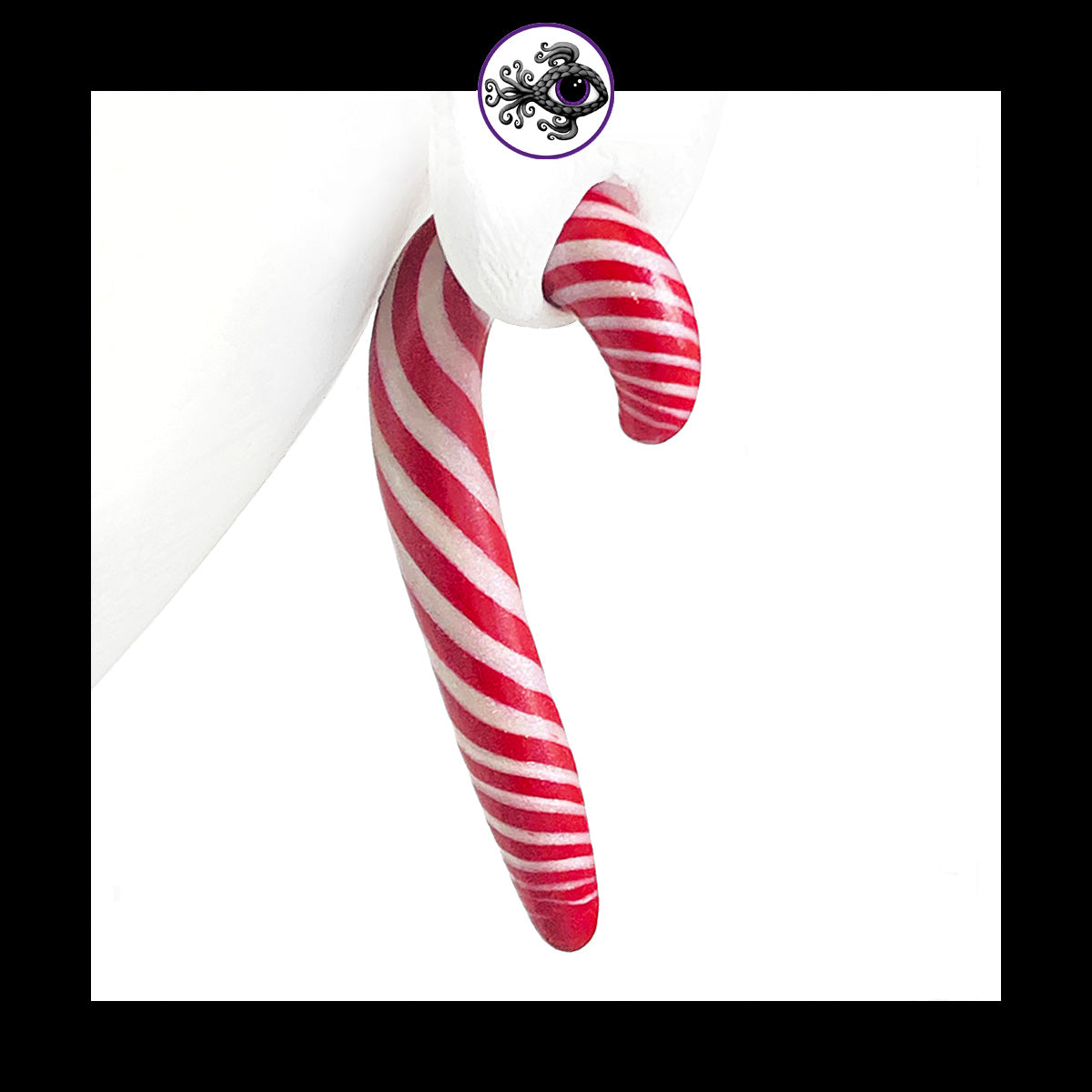 Candy Canes - 0g 8mm - Handmade Clay Gauge Earrings