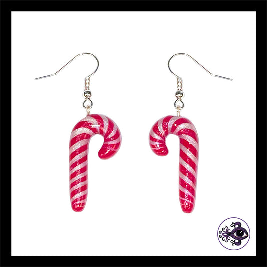 Candy Canes - Handmade Clay Dangle Earrings
