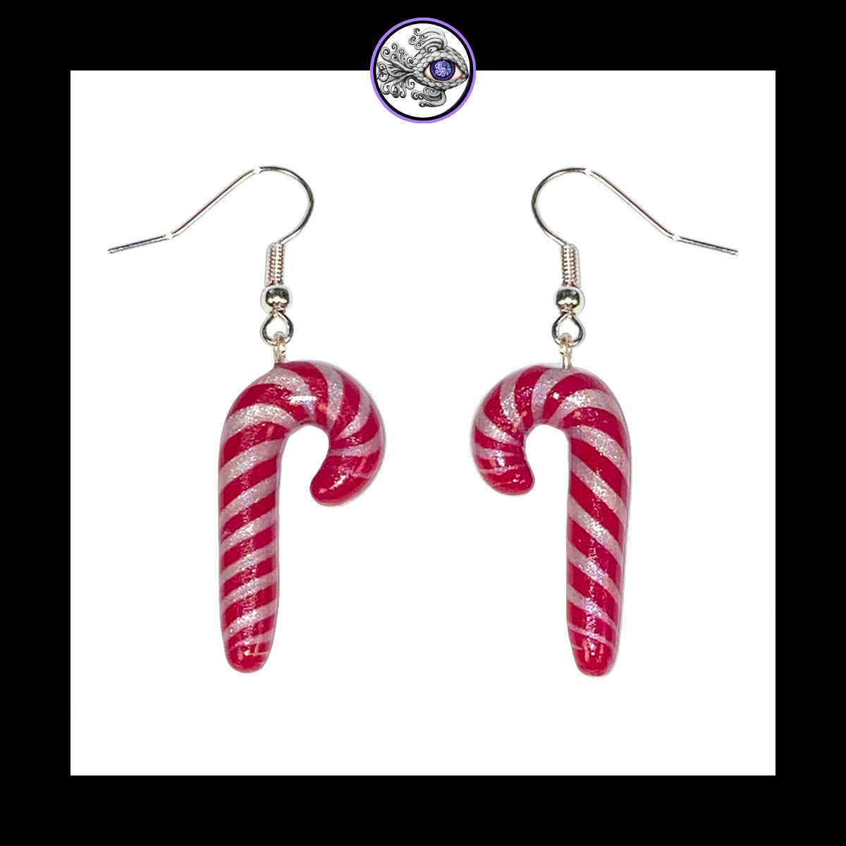 Candy Canes - Handmade Clay Dangle Earrings