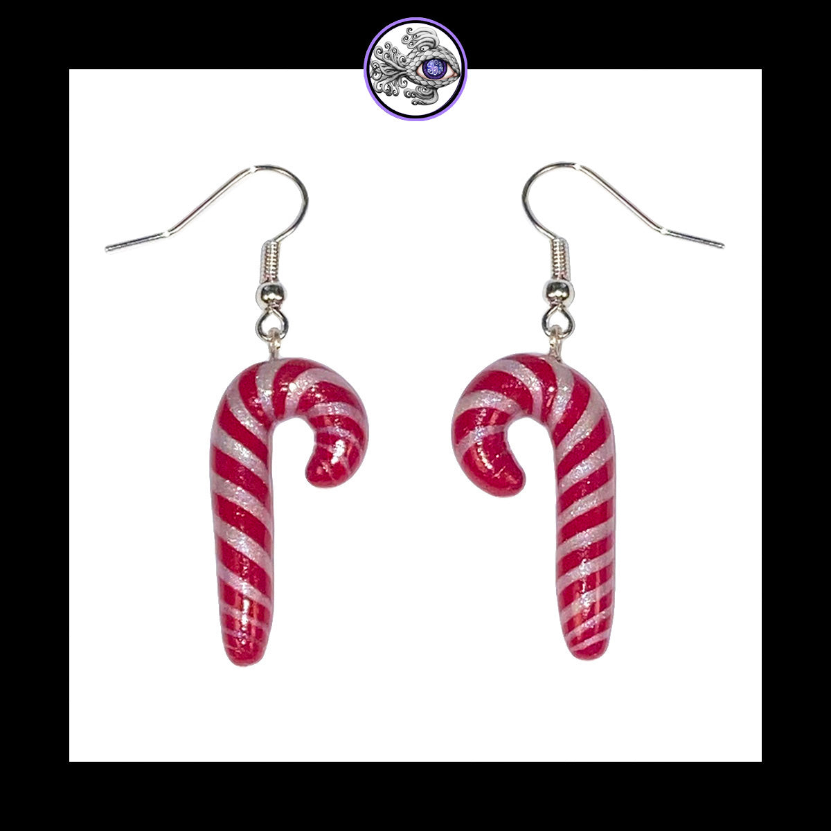 Candy Canes - Handmade Clay Dangle Earrings