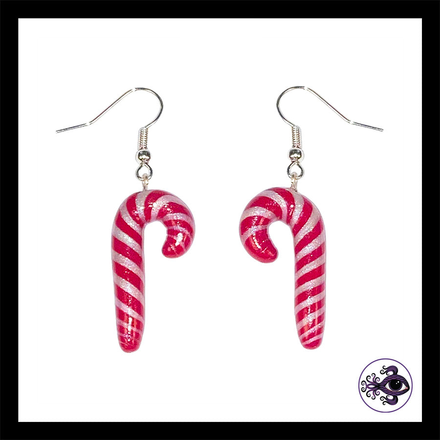 Candy Canes - Handmade Clay Dangle Earrings