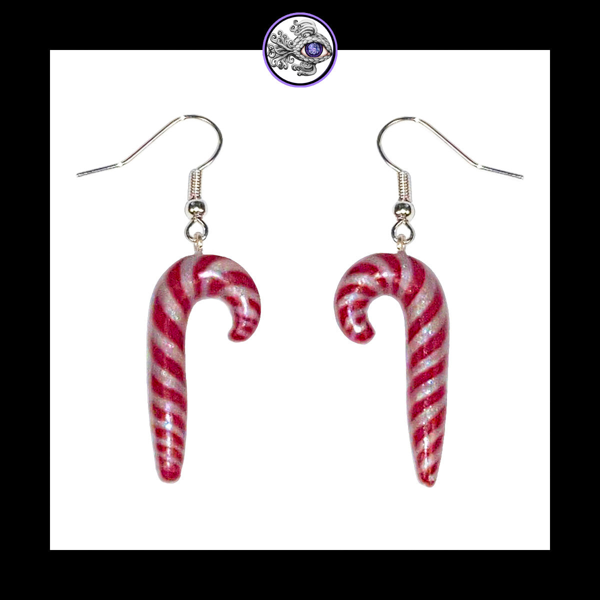 Candy Canes - Handmade Clay Dangle Earrings