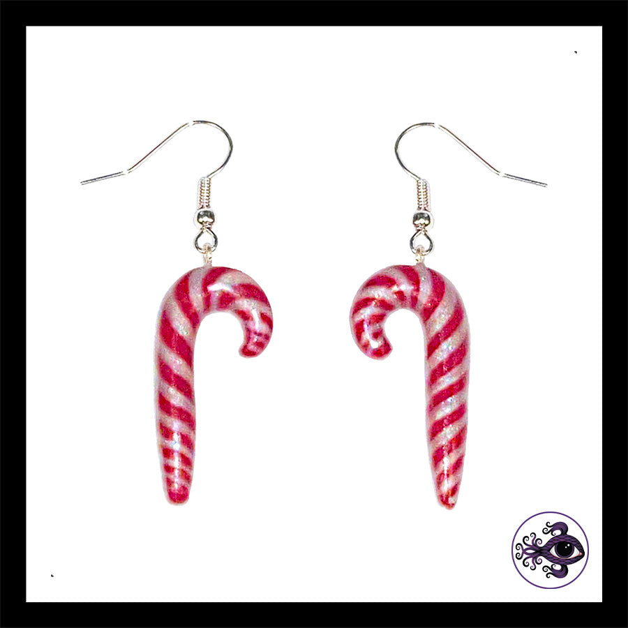 Candy Canes - Handmade Clay Dangle Earrings