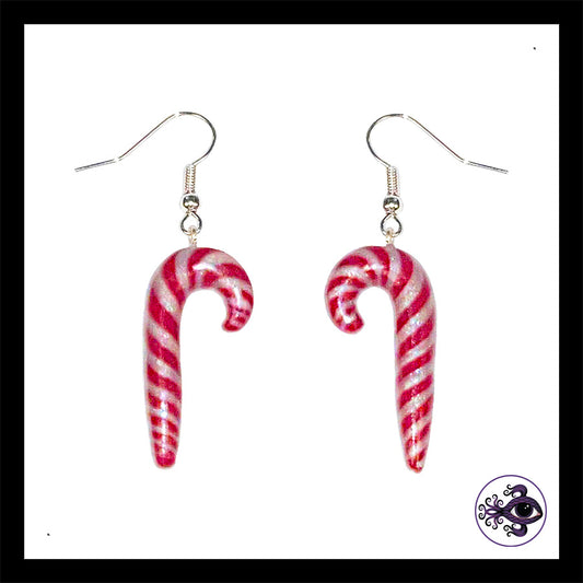 Candy Canes - Handmade Clay Dangle Earrings