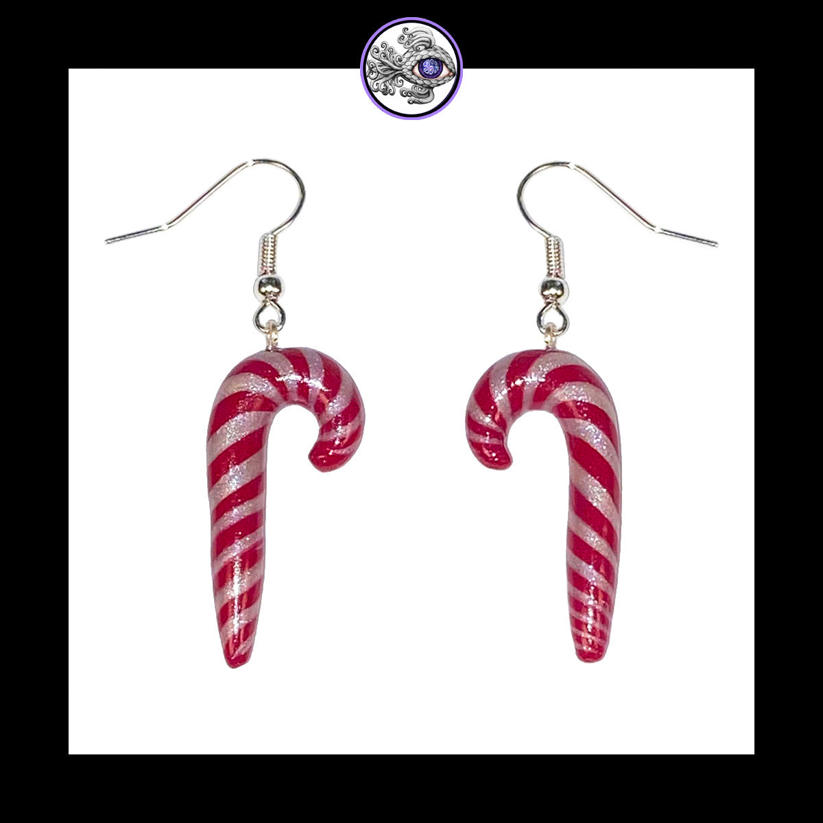 Candy Canes - Handmade Clay Dangle Earrings