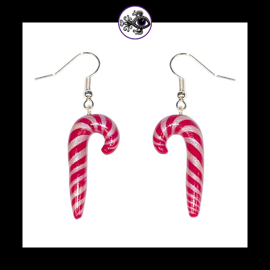 Candy Canes - Handmade Clay Dangle Earrings