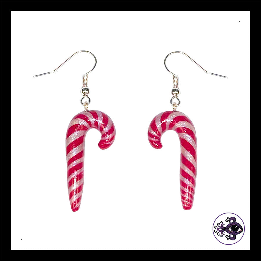 Candy Canes - Handmade Clay Dangle Earrings