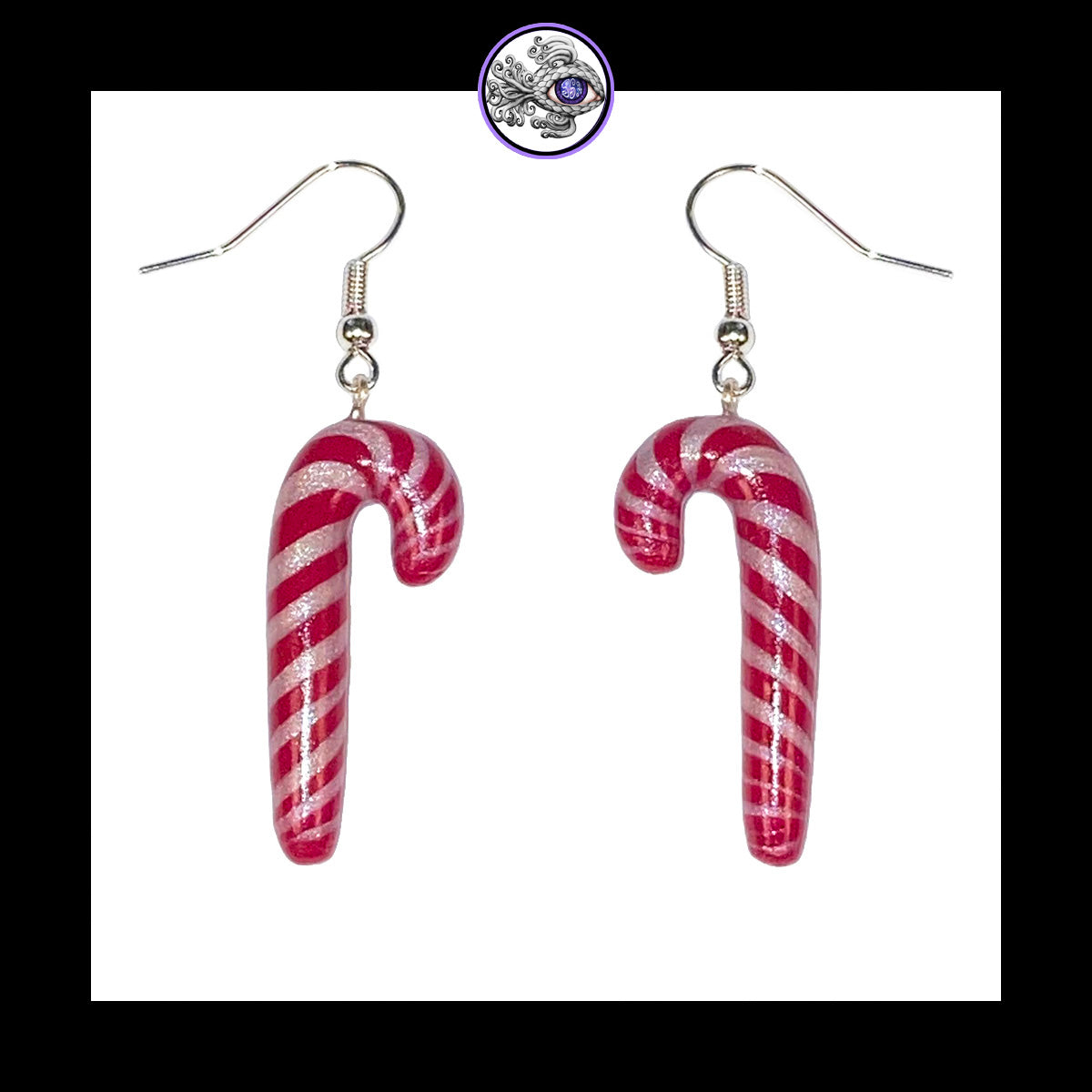 Candy Canes - Handmade Clay Dangle Earrings