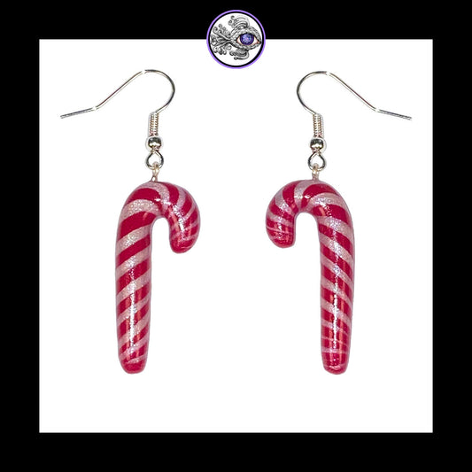 Candy Canes - Handmade Clay Dangle Earrings