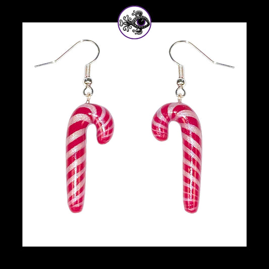 Candy Canes - Handmade Clay Dangle Earrings