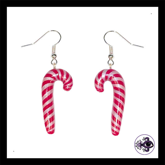 Candy Canes - Handmade Clay Dangle Earrings