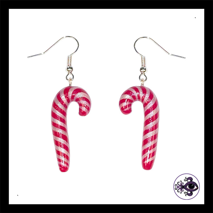 Candy Canes - Handmade Clay Dangle Earrings